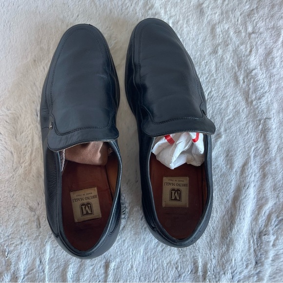Bruno Magali Elegant Black Leather Men\'s Loafers Size 10 Made In Italy main image 4